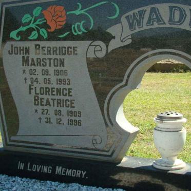 WADE John Berridge Marston 1906-1993 &amp; Florence Beatrice 1909-1996
