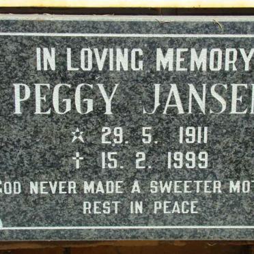 JANSEN Peggy 1911-1999
