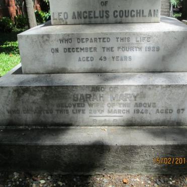 COUGHLAN Leo Angelus -1929 &amp; Sarah Mary -1946 _2