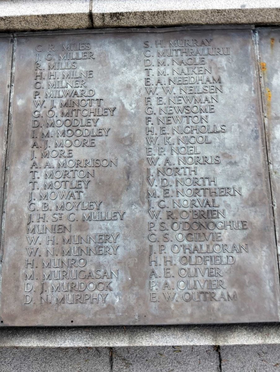 Durban Cenotaph_ 13 :: M - O Surnames