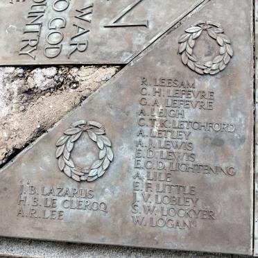 Durban Cenotaph_ 11 :: L Surnames