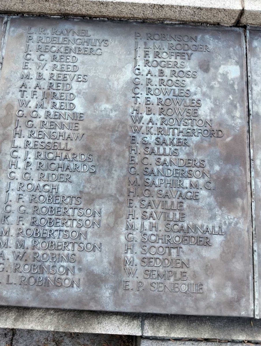 Durban Cenotaph_ 15 :: R - S Surnames
