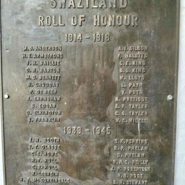 08. SWAZILAND ROLL OF HONOUR 1914-1918 & 1939-1945