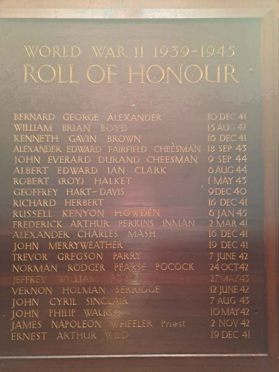 6. Roll of Honour - WWII 1939-1945 - See names