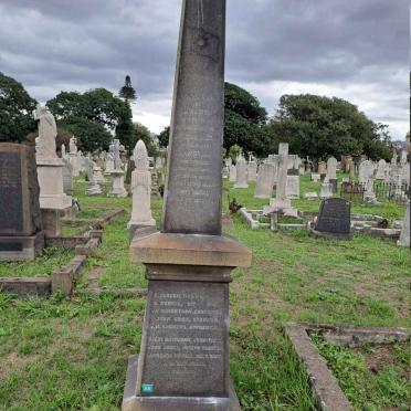 2. In memory of officers and crew of "Transvaal" barque when it was wrecked just off Port Natal 1874