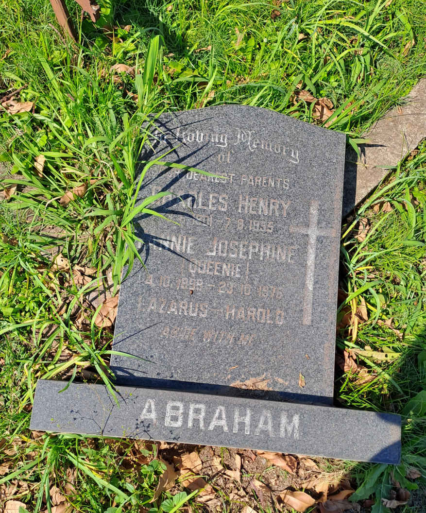 ABRAHAM Charles Henry 1901-1955 :: ABRAHAM Annie Josephine 1898-1976 :: ABRAHAM Lazarus Harold