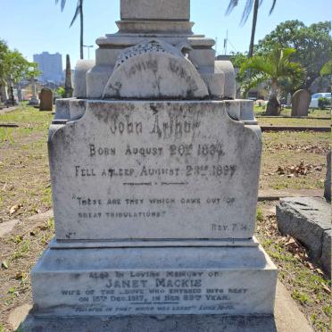 ARTHUR John 1834-1897 & Janet MACKIE -1917