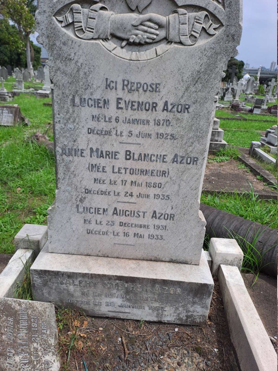 AZOR Lucien Evenor 1870-1925 :: AZOR Anne Marie Blanche nee LETOURNEUR 1880-1935 :: AZOR Lucien August 1931-1933