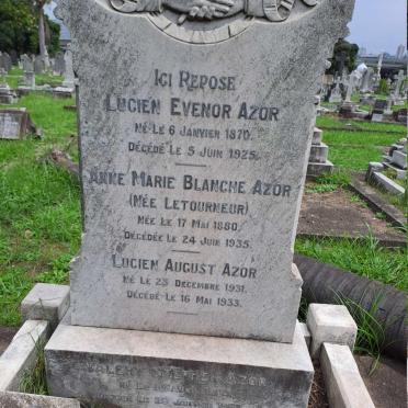 AZOR Lucien Evenor 1870-1925 :: AZOR Anne Marie Blanche nee LETOURNEUR 1880-1935 :: AZOR Lucien August 1931-1933