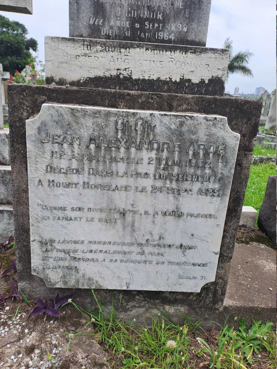 ARDE Jean Alexander 1862-1925 :: O'CONNOR Herbert Augustine 1893-197? & Marie Antoinette ARDE 1898-1964