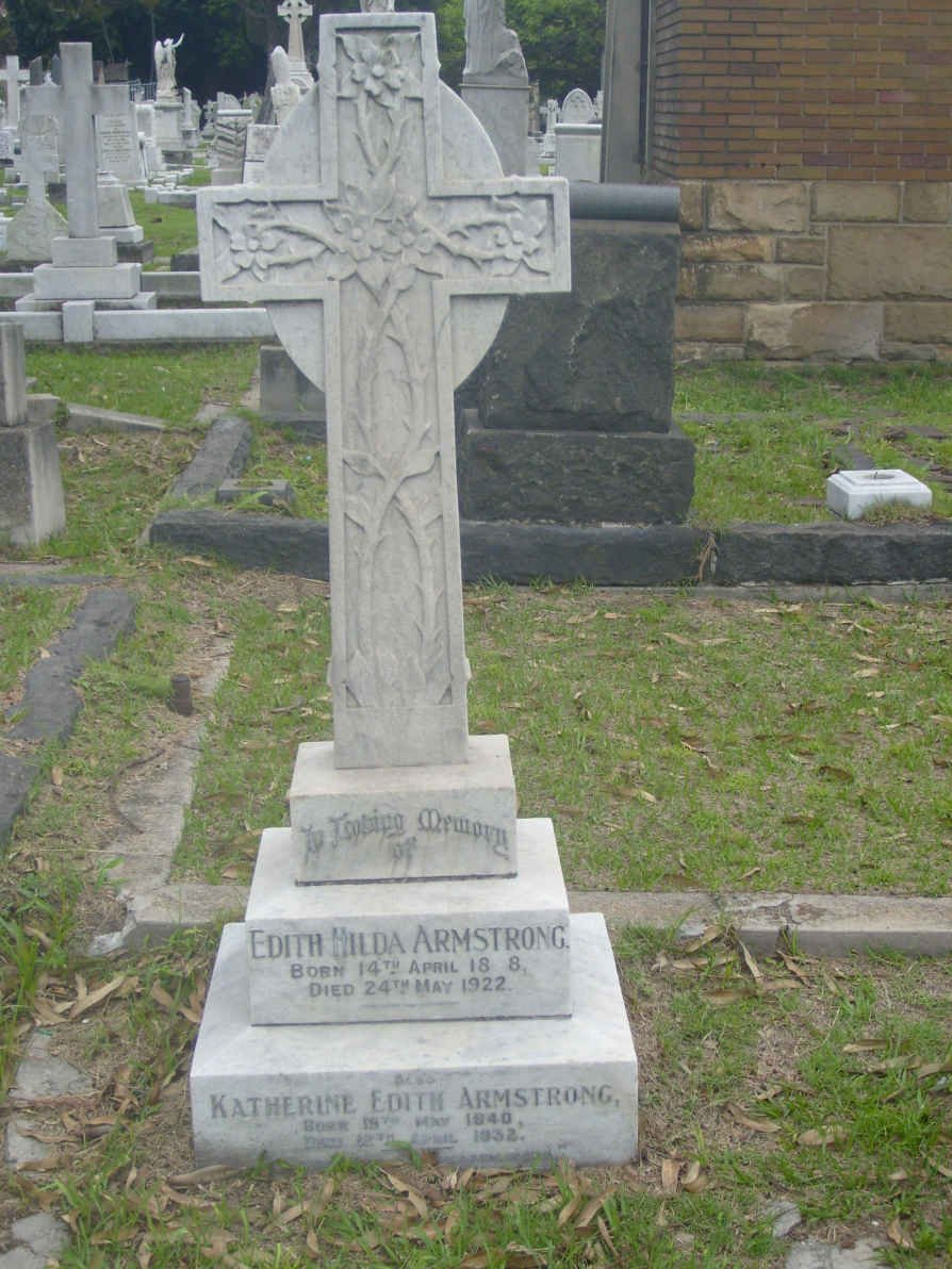 ARMSTRONG Edith Hilda 18?8-1922 :: ARMSTRONG Katherine Edith 1840-1932