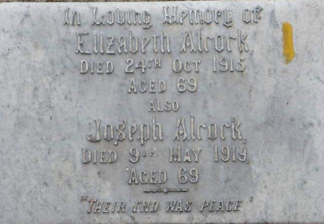 ALCOCK Joseph -1919 &amp; Elizabeth -1915