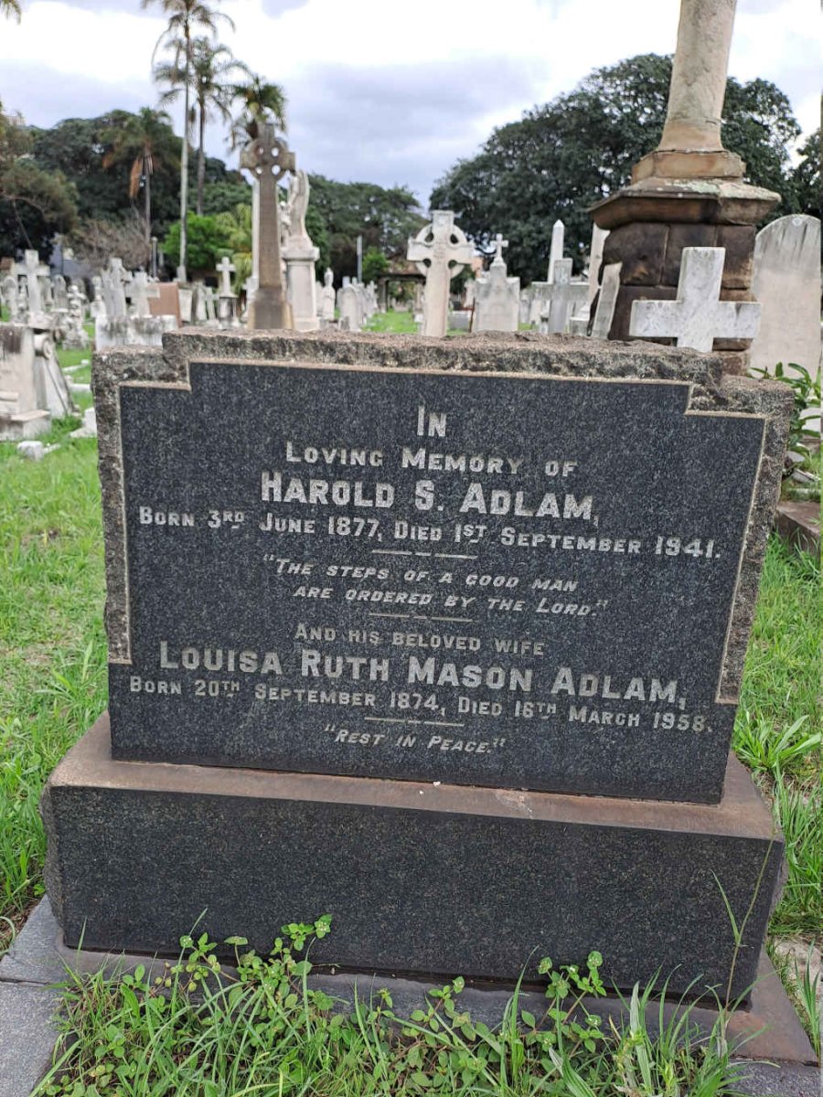 ADLAM Harold S. 1877-1974 & Louisa Ruth Mason 1874-1958