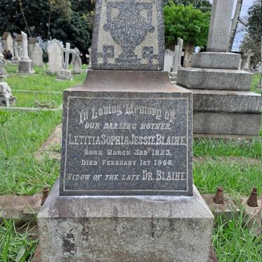 BLAINE Letitia Sophia Jessie 1823-1908