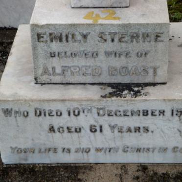 BOAST Alfred -1949 &amp; Emily Sterne -1919