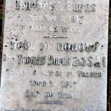 BURNS Harriet A. -1917 :: BURNS Thomas -1918 :: BURNS Arthur