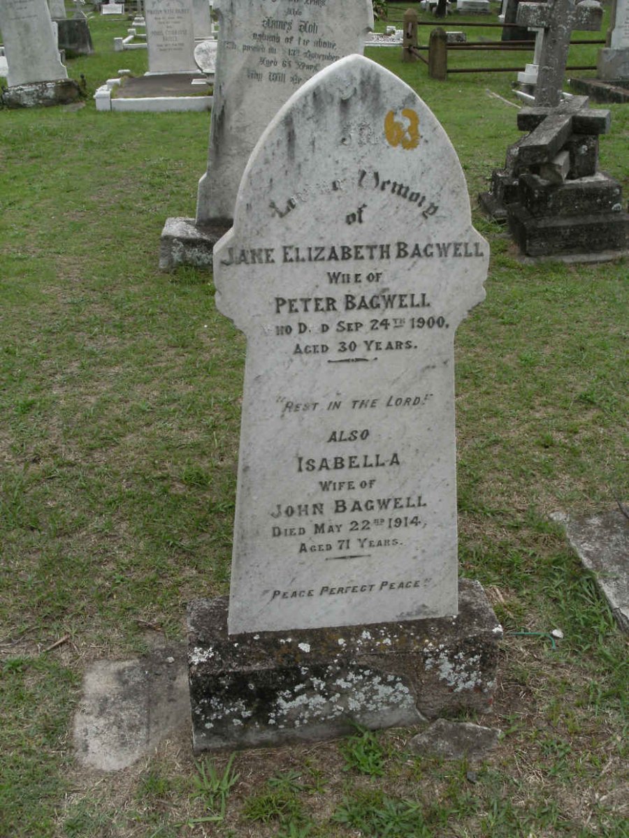 BAGWELL Jane Elizabeth -1900 :: BAGWELL Isabella -1914
