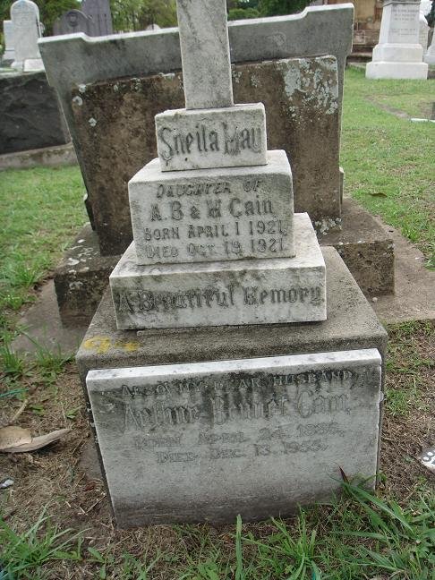 CAIN Arthur Bennet 1886-1955 :: CAIN Sheila May 1921-1921