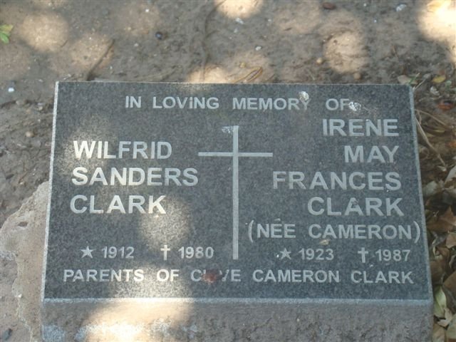 CLARK Wilfred Sanders 1912-1980 &amp; Irene May Frances CAMERON 1923-1987