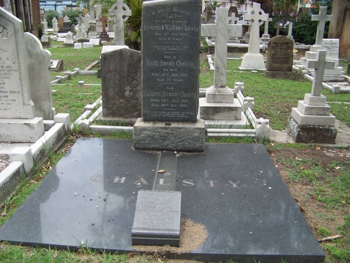 CHALSTY Frederick William -1918 &amp; Ruth Sarah -1951 :: CHALSTY Kathleen Eleanor 1901-1952