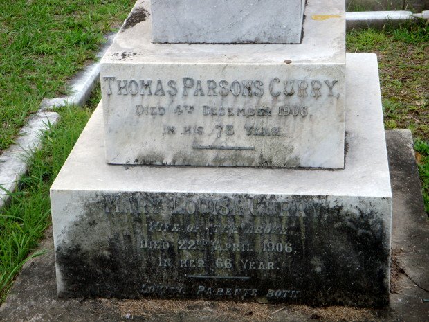 CURRY Thomas Parsons -1906 &amp; Mary Louisa -1906