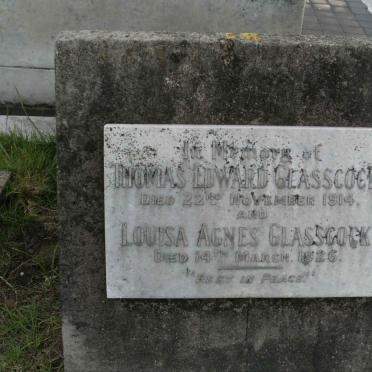 GLASSCOCK Thomas Edward -1914 &amp; Louisa Agnes -1926