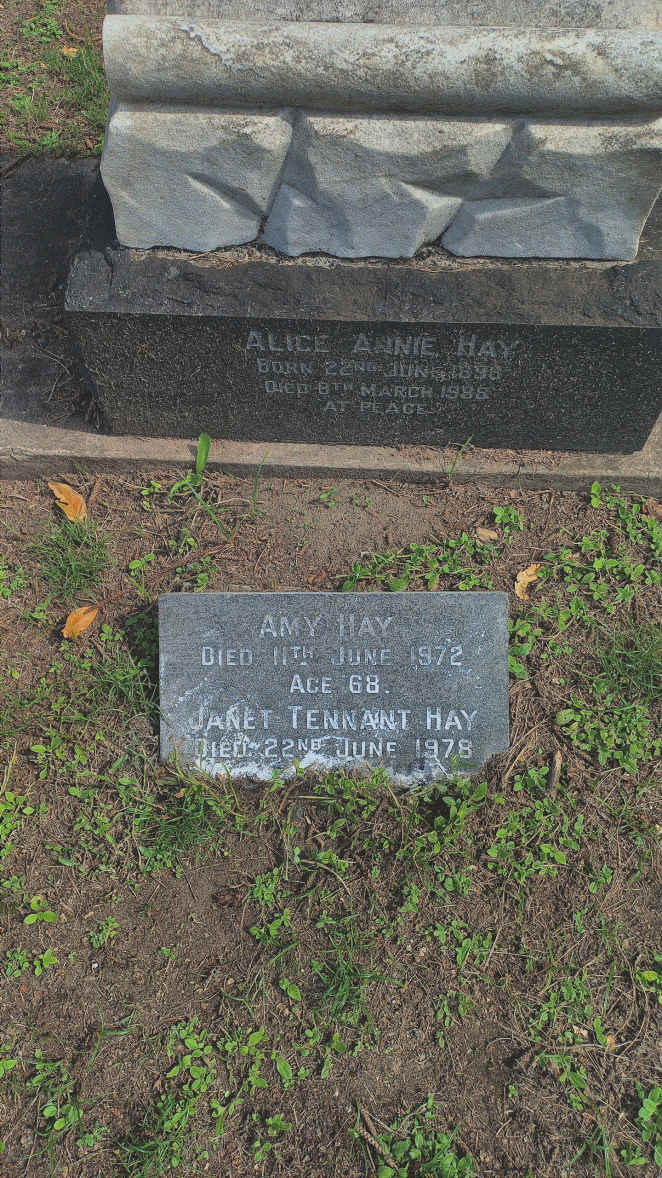 HAY Alice Annie 1898-19?9 :: HAY Amy -1972 :: HAY Janet Tennant -1978
