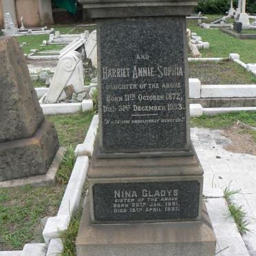 HAMILTON Harriet Annie Sophia 1872-1933 ::  HAMILTON Nina Gladys 1891-1957