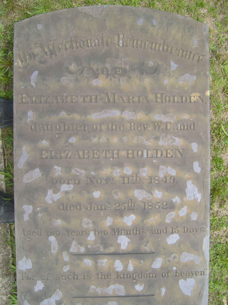 HOLDEN Elizabeth Maria 1849 - 1852