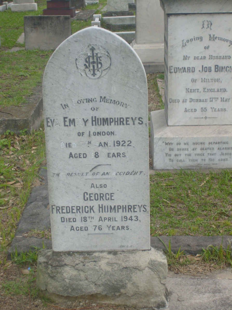 HUMPHREYS George Frederick -1943 :: HUMPHREYS Eva Emily -1922
