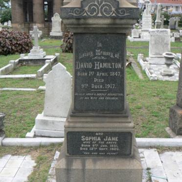 HAMILTON David 1847-1917 &amp; Sophia Jane COLE 1851-1925