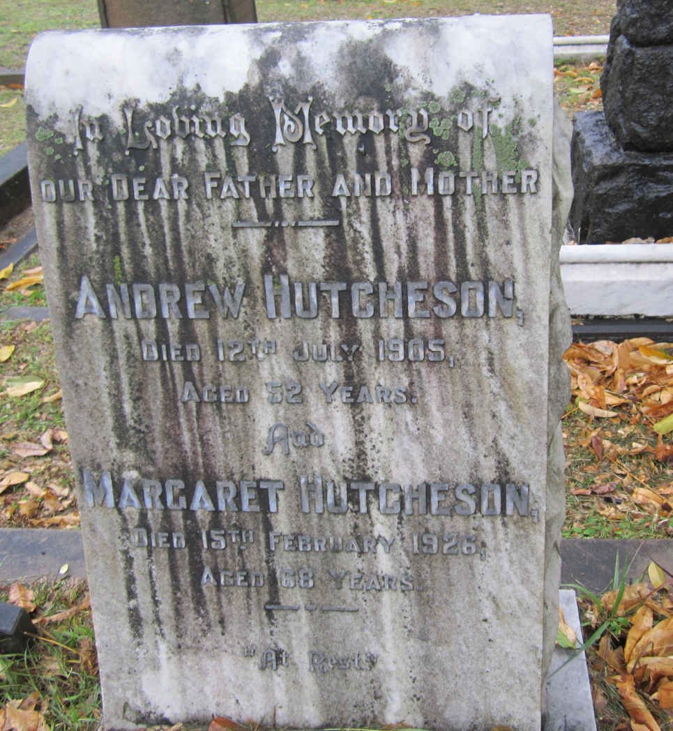 HUTCHESON Andrew -1905 &amp; Margaret -1926