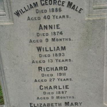 MALE  William George  -1886 &amp; Elizabeth Mary  -1931