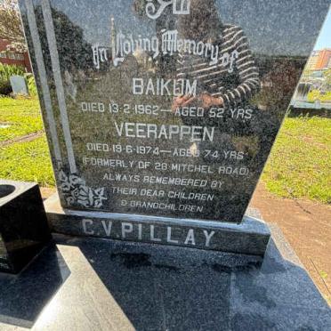 PILLAY Baikum -1962 & Veerappen -1974