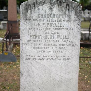 POVALL Charlotte nee WELLS -1891