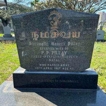 PILLAY Shrimathi Kaveri -1957