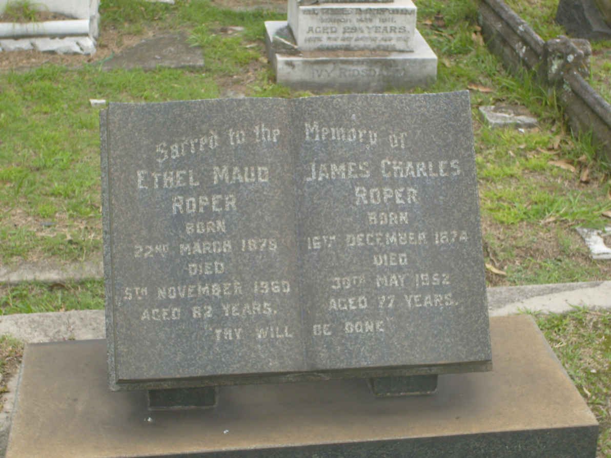 ROPER James Charles 1874-1952 &amp; Ethel Maud 1878-1960