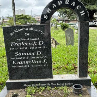 SHADRACH Frederick D. 1951-2001 :: SHADRACH Samuel D. 1916-1984 :: SHADRACH Evangeline J. 1923-1997