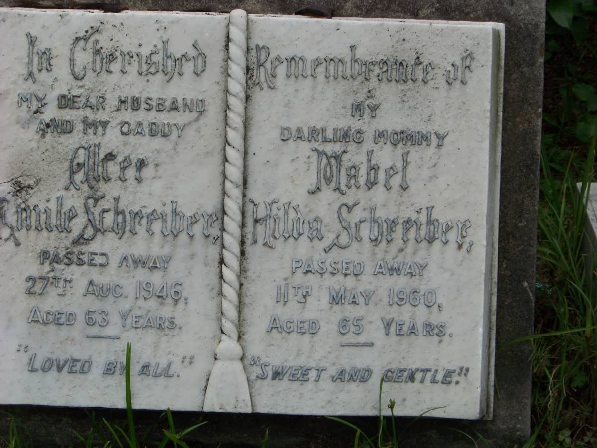 SCHREIBER Alcee Emile -1946 &amp; Mabel Hilda -1960