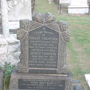 THOMPSON Ernest 1876-1951 &amp; Jessie 1887-1958 :: THOMPSON Nora Beatrice  1807-1808