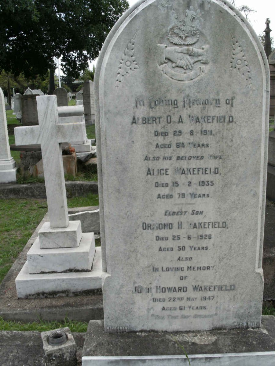 WAKEFIELD O.A. -1911 &amp; Alice -1935 :: WAKEFIELD Ormond H. -1926 :: WAKEFIELD John Howard -1947