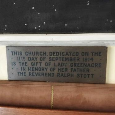 4. Dedication plaque 1914