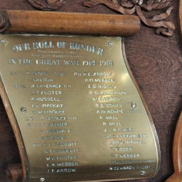 8. Roll of Honour - Great War 1914-1918