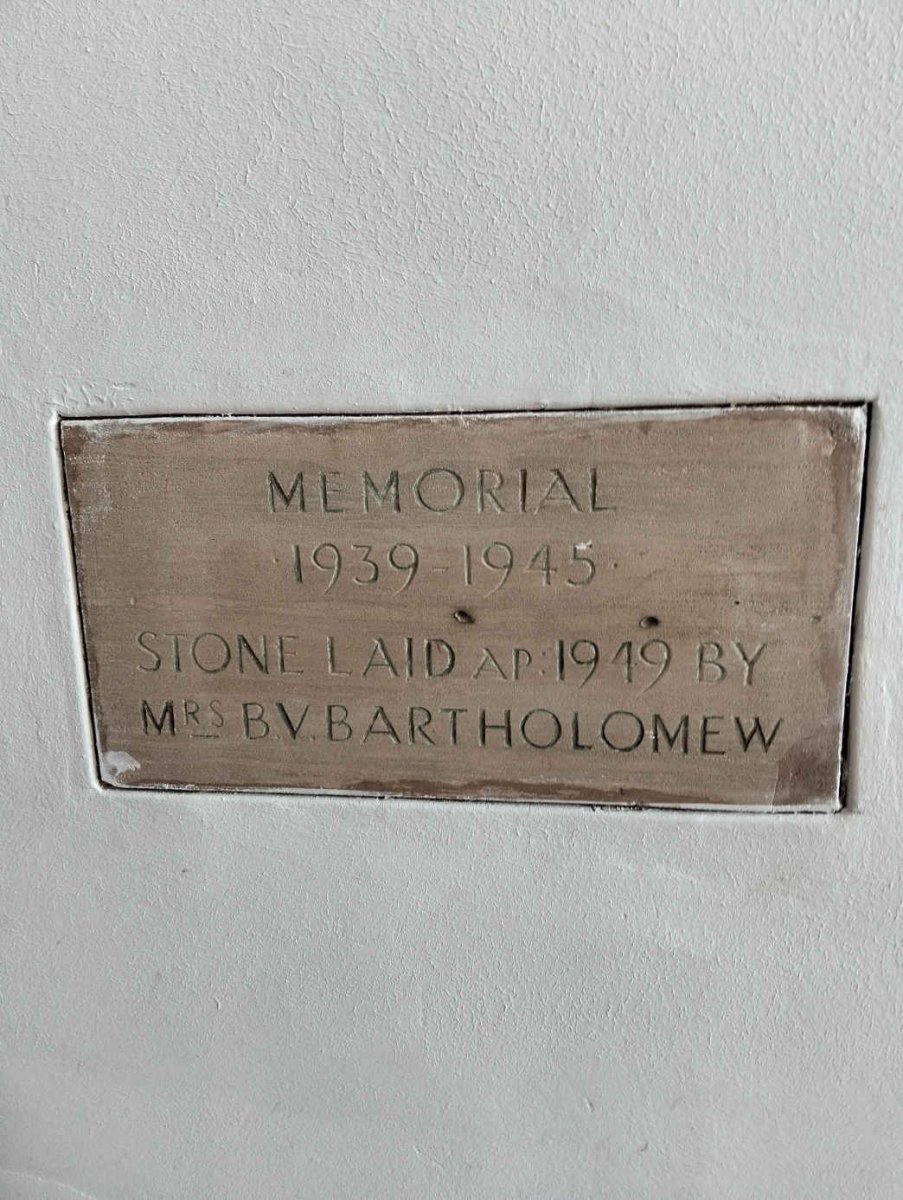 5. Stone laid in 1949 - Mrs B.V. BARTHOLOMEW