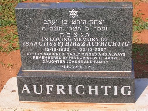 AUFRICHTIG Isaac Hirsz 1932-2007