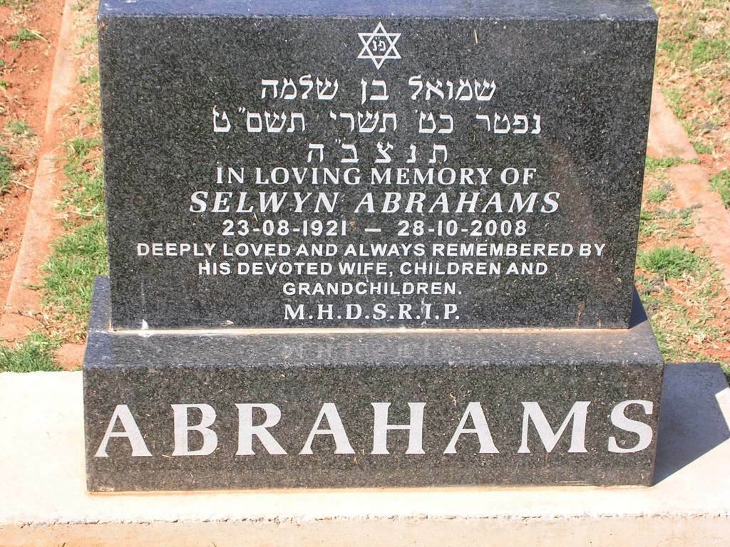 ABRAHAMS Selwyn 1921-2008