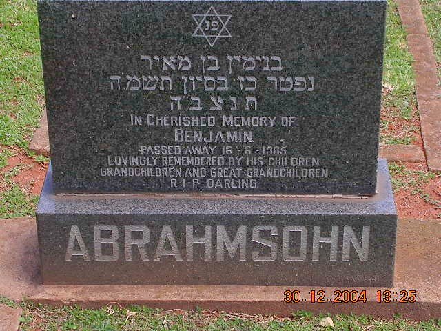 ABRAHAMSOHN Benjamin -1985