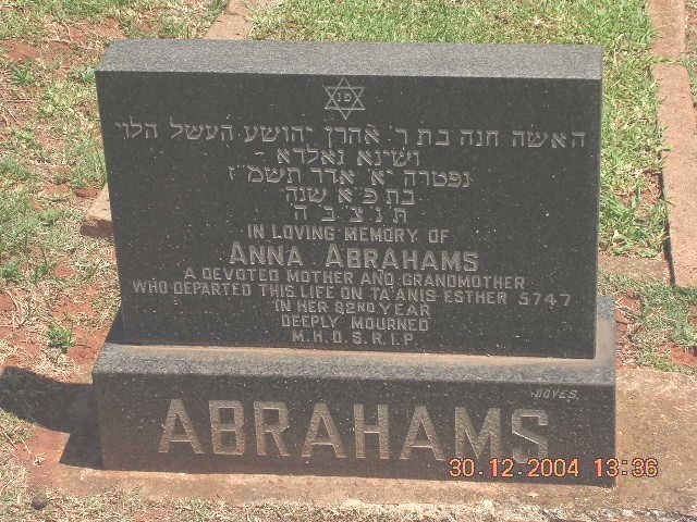 ABRAHAMS Anna