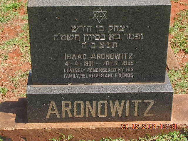 ARONOWITZ Isaac 1901-1985