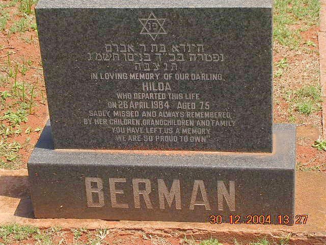 BERMAN Hilda -1984
